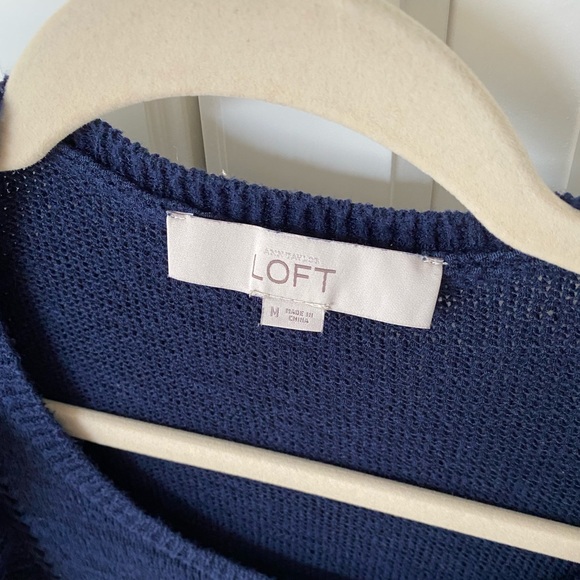 Ruffled navy sweater with knitted sleeves - Picture 7 of 7